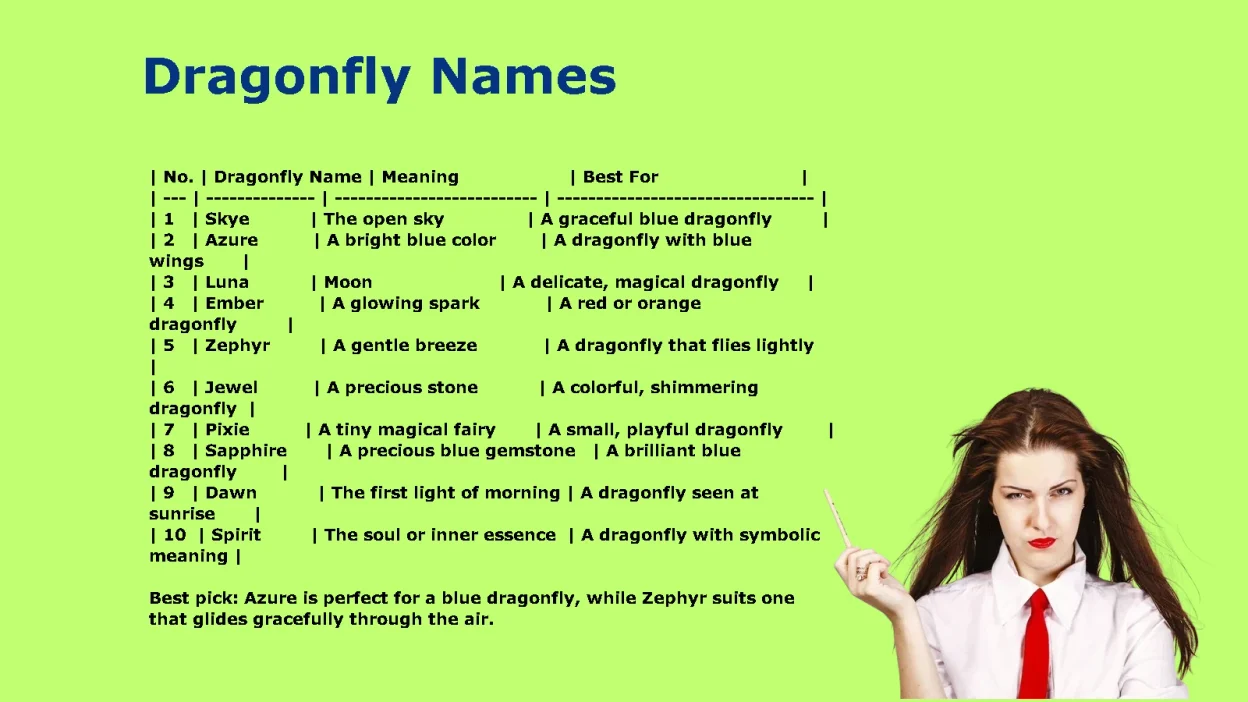 Cute and Creative Dragonfly Names With Meanings