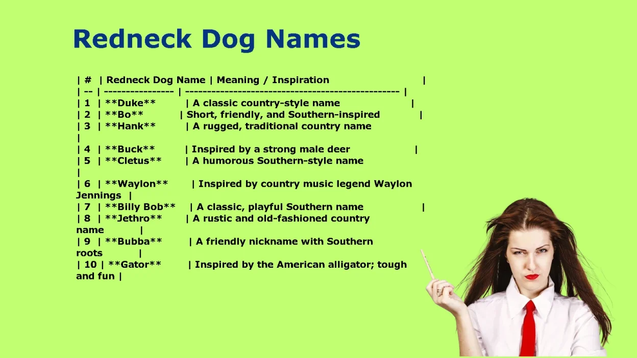 Country & Redneck Dog Names With Meanings